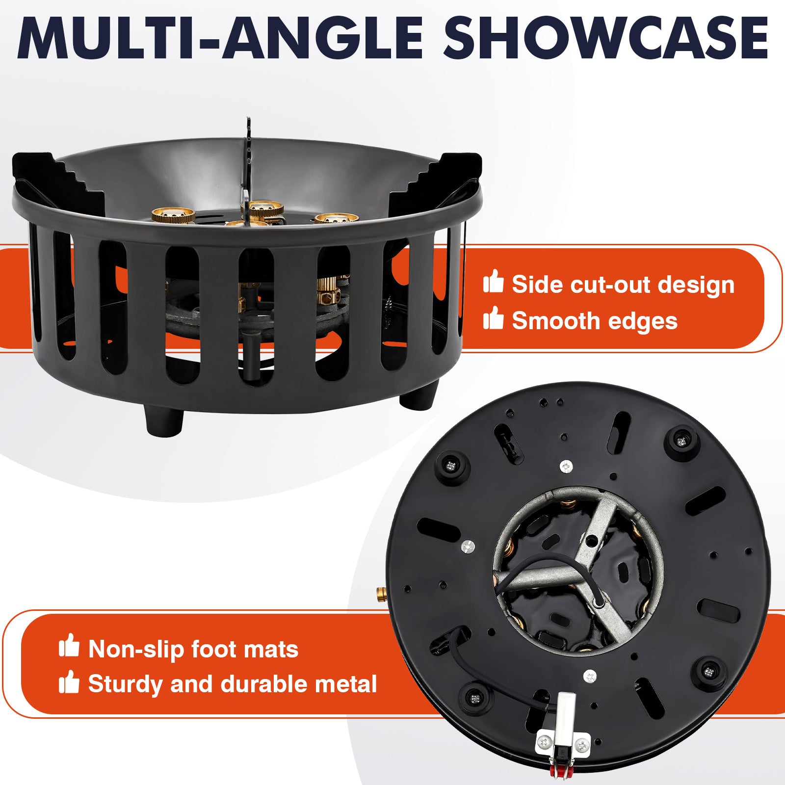 SIXDAY 72,000 BTU Propane Gas Stove, One Burner Camping Stove with Windproof & Extended Hose, 3 Adapters, Carrying Bag
