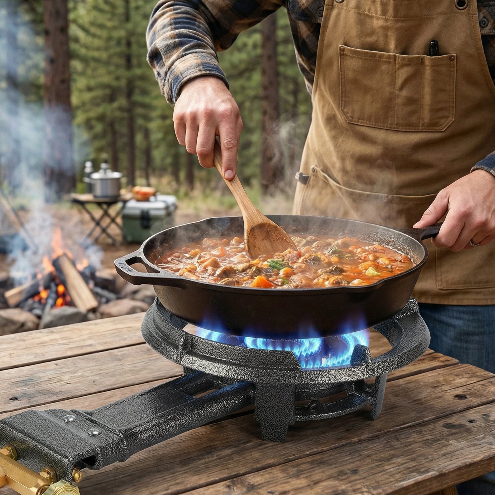 SIXDAY 1 Propane Burner Stove, 90,000 BTU Gas Stove with 0-20 PSI Regulator, Cast Iron Wok, Portable for Outdoor Cooking