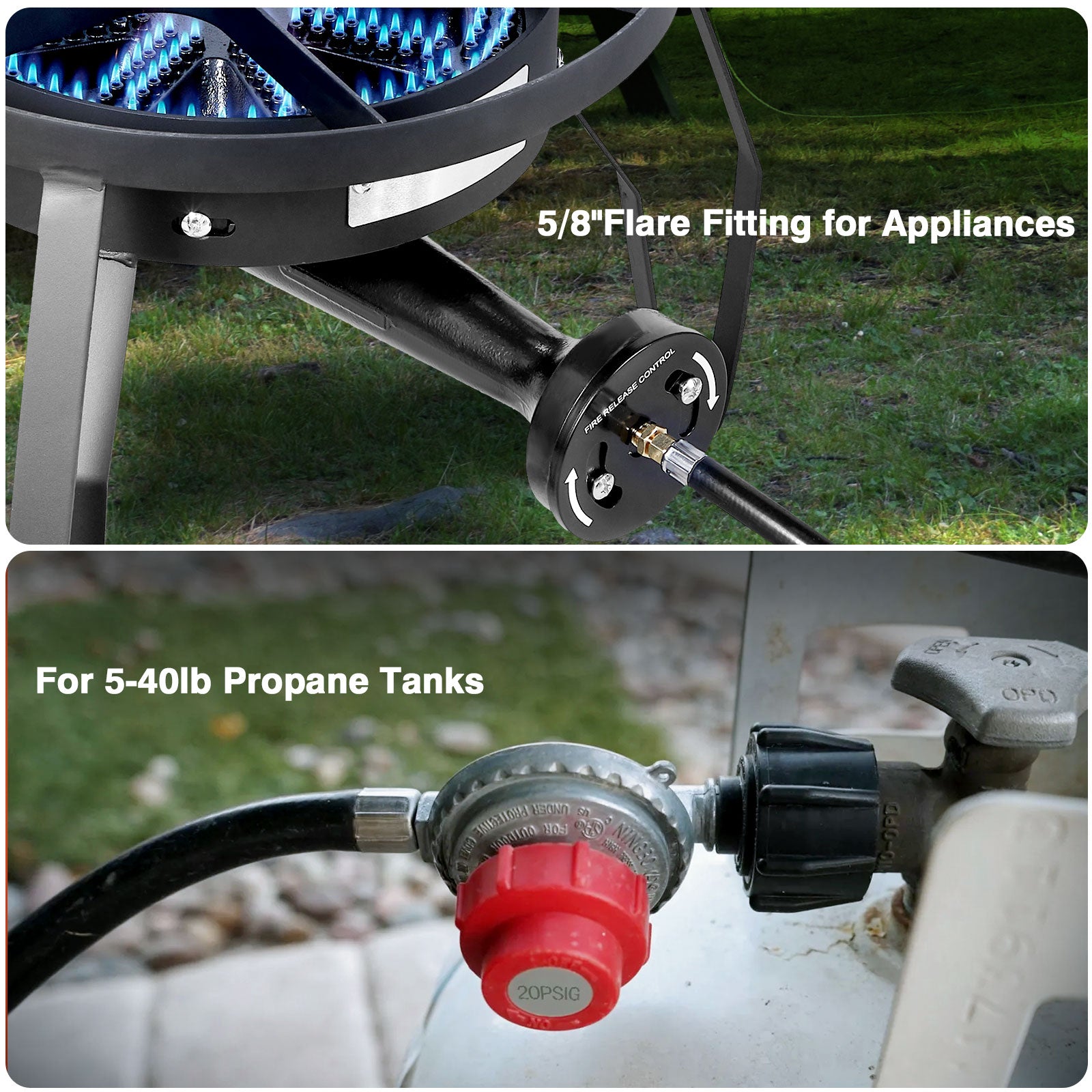 SIXDAY High Pressure Propane Regulator Hose, 4.1ft PVC Hose with Brass Fittings for Gas Grills, Outdoor Stoves, Turkey Fryers & Camp Appliances