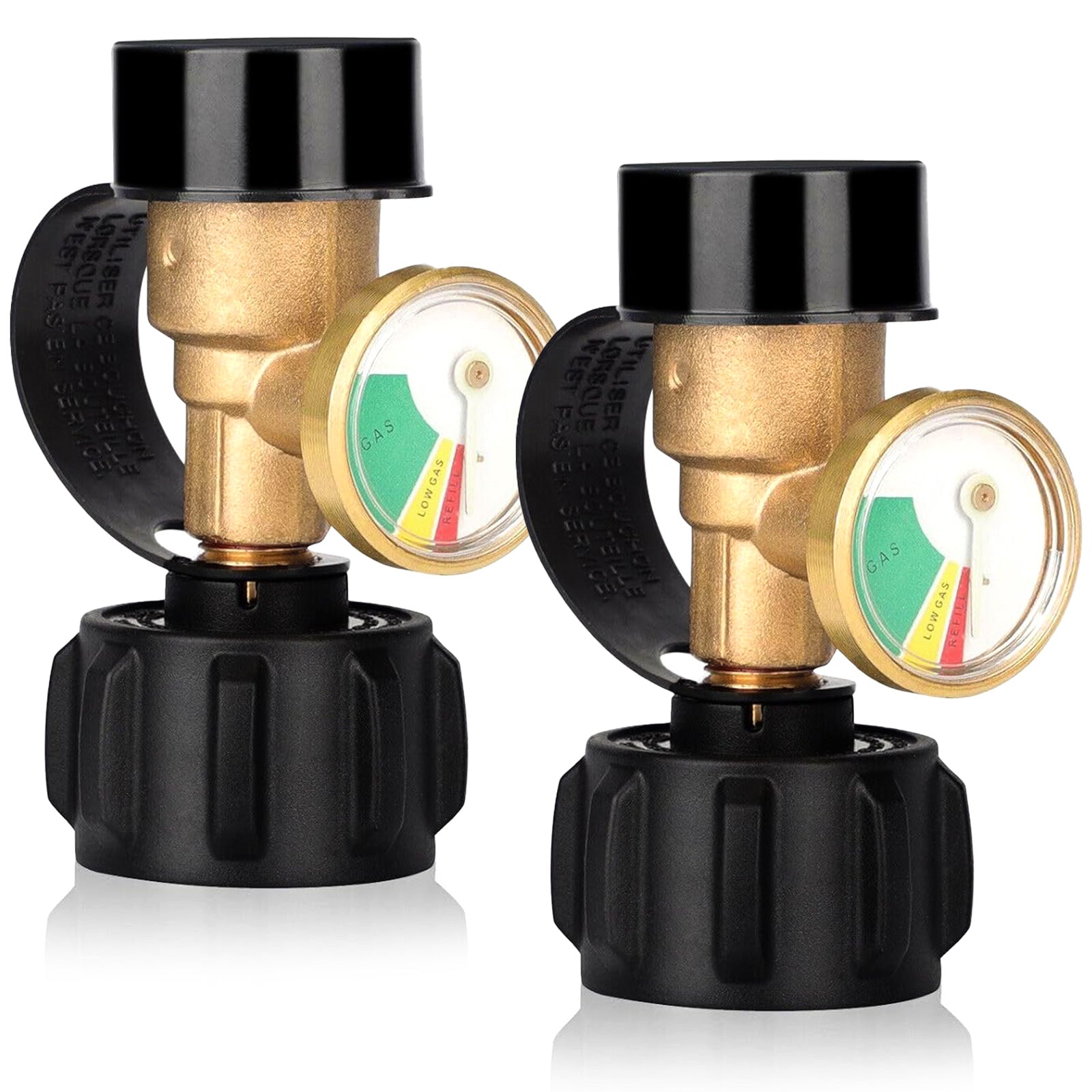 SIXDAY Propane Tank Gauge with Leak Detector, Universal QCC1 Type 1 Gas Level Indicator for 5-40 lb Tanks, BBQ Grill, Camping Stove, Heater – 2 Pack