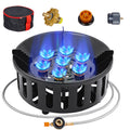 SIXDAY 72,000 BTU Propane Gas Stove, One Burner Camping Stove with Windproof & Extended Hose, 3 Adapters, Carrying Bag