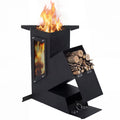 SIXDAY Rocket Stove with Glass Window, Portable Wood Burning Stove for Outdoor Cooking, Heavy Duty Camping Stove for Backyard BBQ, Hiking, Survival & Emergency Preparedness